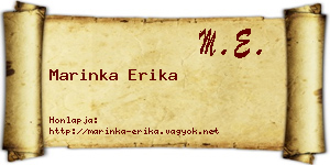 Marinka Erika névjegykártya